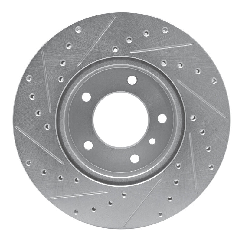 R1 Concepts R1 86-89 Jaguar VanDEN PLAS Front Right Drilled & Slotted Silver Brake Rotor