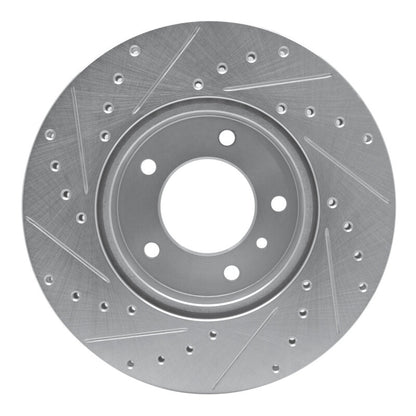 R1 Concepts R1 86-89 Jaguar VanDEN PLAS Front Right Drilled & Slotted Silver Brake Rotor