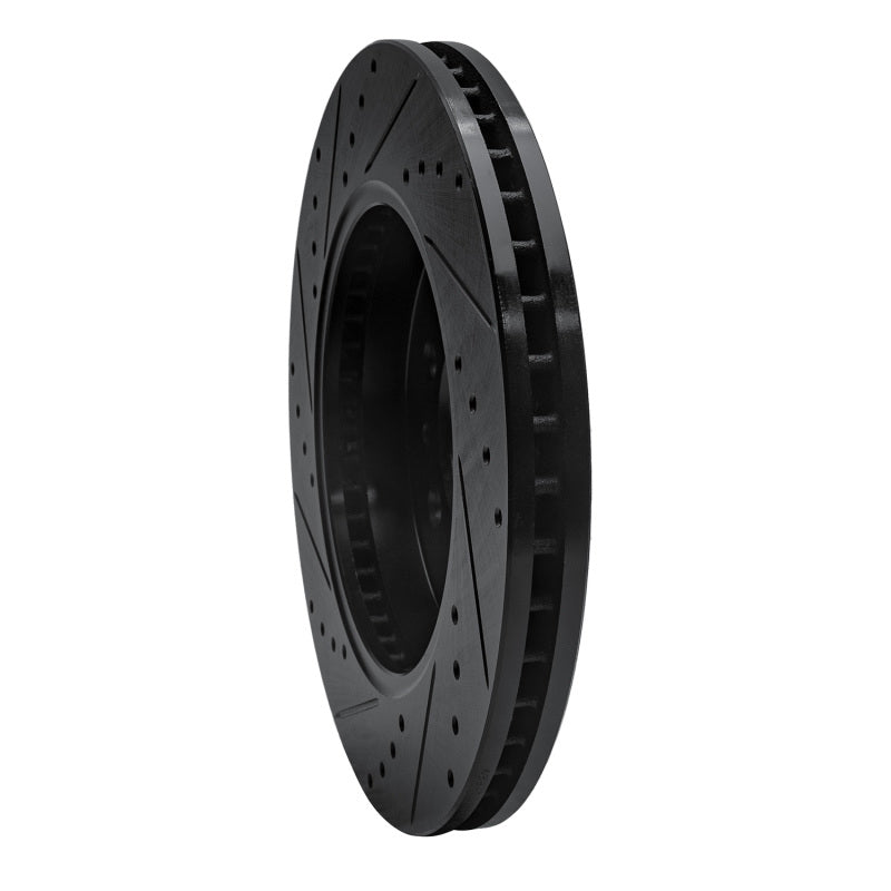 R1 Concepts R1 09-09 Ford F-150 RWD Front Right Drilled & Slotted Black Brake Rotor