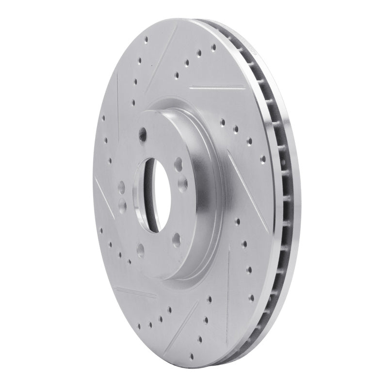 R1 Concepts R1 07-12 Hyundai Veracruz Front Left Drilled & Slotted Silver Brake Rotor