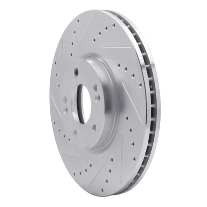 R1 Concepts R1 07-12 Hyundai Veracruz Front Left Drilled & Slotted Silver Brake Rotor