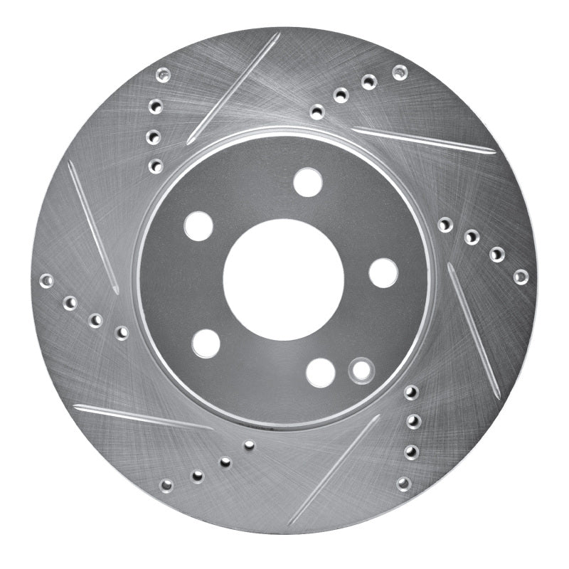 R1 Concepts R1 03-09 Mercedes-Benz E320 Front Left Drilled & Slotted Silver Brake Rotor
