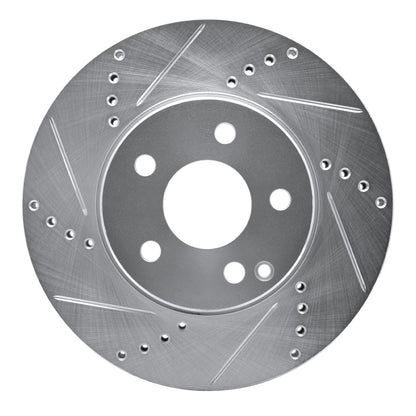 R1 Concepts R1 03-09 Mercedes-Benz E320 Front Left Drilled & Slotted Silver Brake Rotor