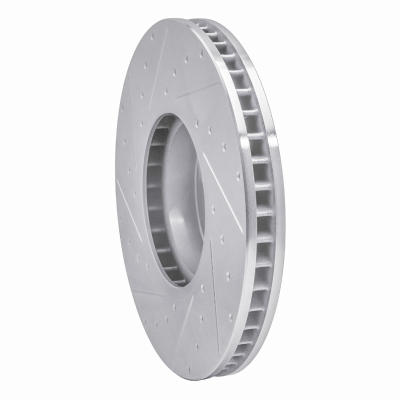 R1 Concepts R1 16-25 BMW i4 Right Front Drilled & Slotted Silver Brake Rotor