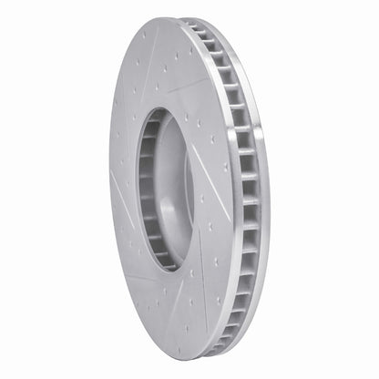R1 Concepts R1 16-25 BMW i4 Right Front Drilled & Slotted Silver Brake Rotor