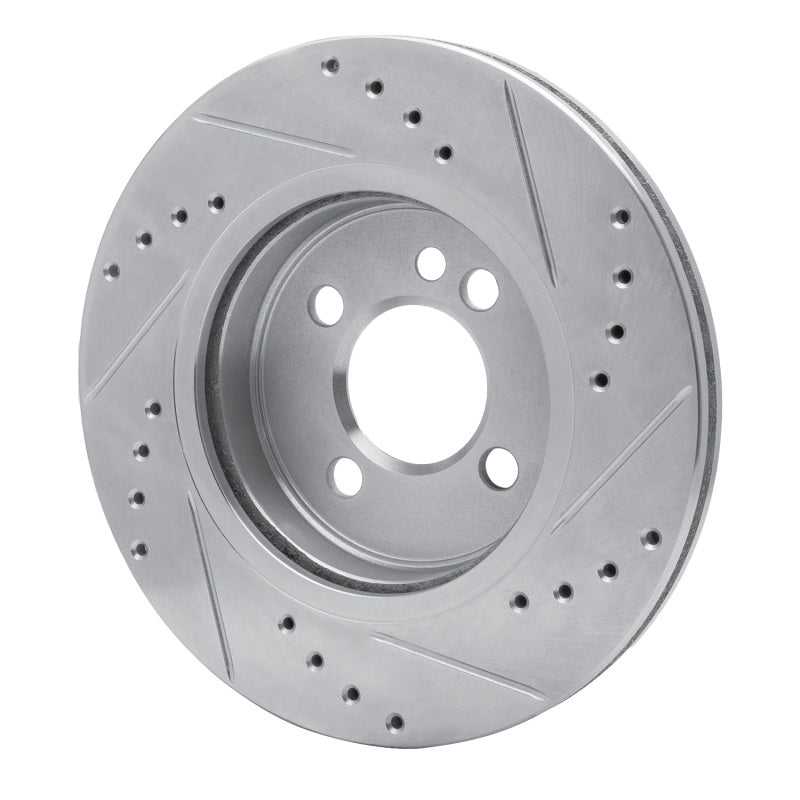 R1 Concepts R1 02-08 Mini Cooper (Excl Clubman) Front Left Drilled & Slotted Silver Brake Rotor