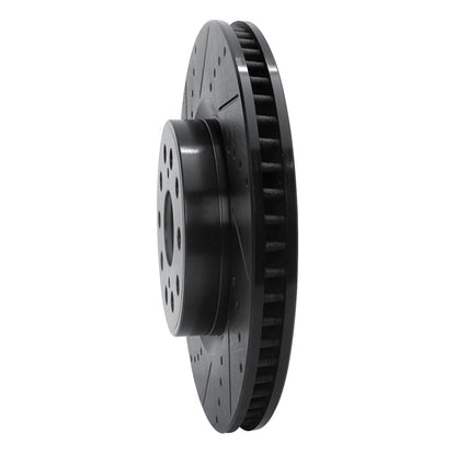 R1 Concepts R1 07-23 Lexus LS460 Front Left Drilled & Slotted Black Brake Rotor
