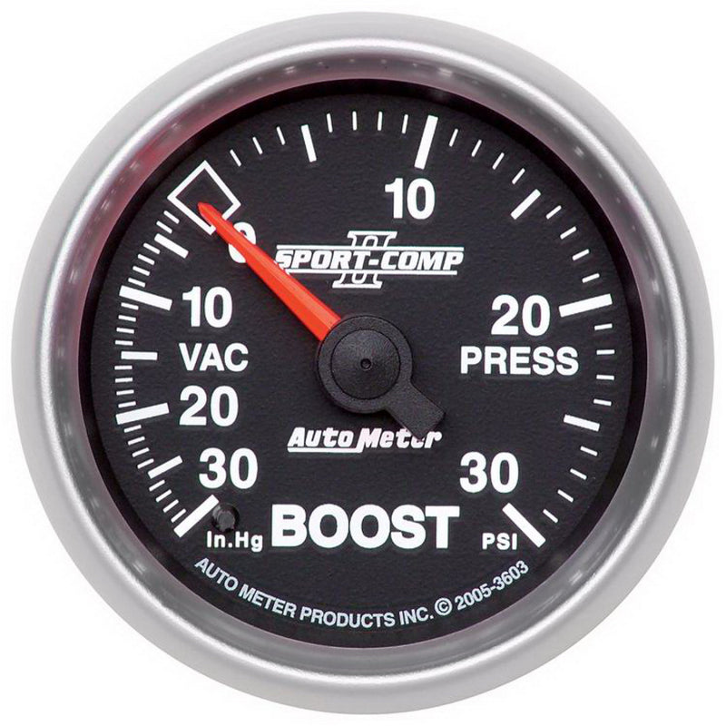 Autometer Sport-Comp II 52mm 30 PSI Mechanical Boost Vacuum Gauge