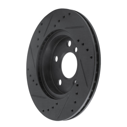 R1 Concepts R1 14-21 BMW i3 Front Right Drilled & Slotted Black Brake Rotor