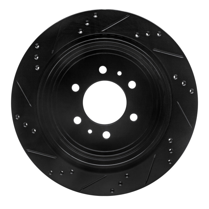 R1 Concepts R1 04-11 Ford F-150 4WD Rear Right Drilled & Slotted Black Brake Rotor
