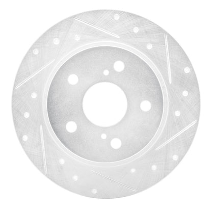 R1 Concepts R1 11-16 Scion TC Rear Right Drilled & Slotted Silver Brake Rotor