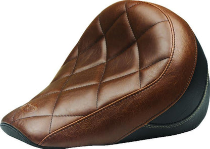 Mustang Motorcycle Mustang 18-21 Indian Scout Bobber Standard Touring Solo Seat Diamond Stitch - Brown