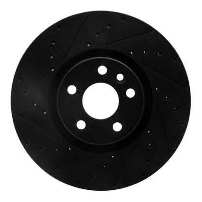 R1 Concepts R1 16-17 Volvo XC60 Front Left Drilled & Slotted Black Brake Rotor