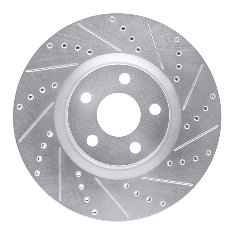 R1 Concepts R1 17-20 Lincoln MKZ Front Right Drilled & Slotted Silver Brake Rotor