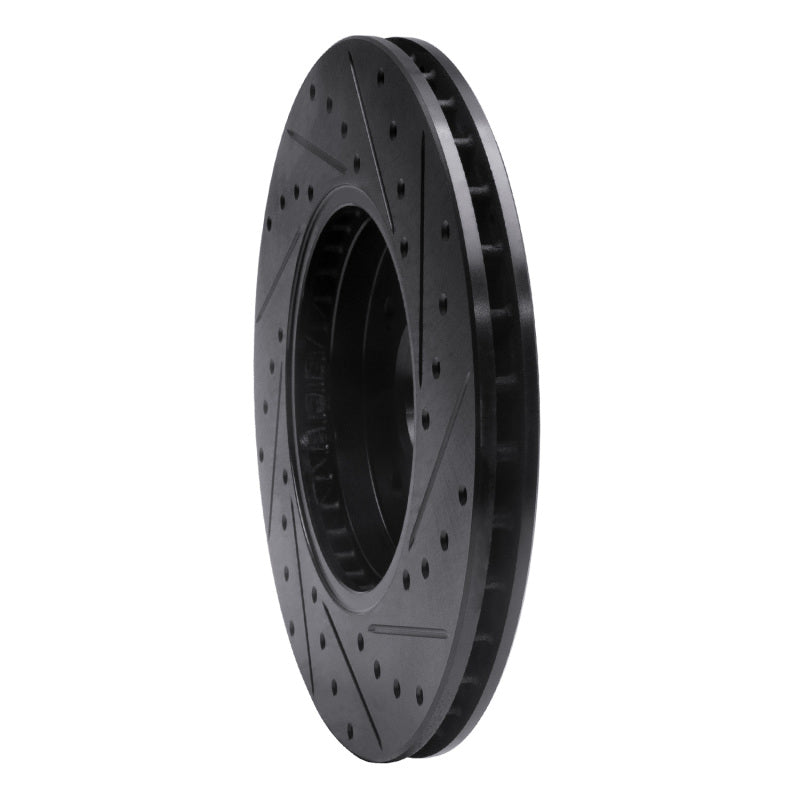 R1 Concepts R1 02-04 Ford Focus Front Left Drilled & Slotted Black Brake Rotor