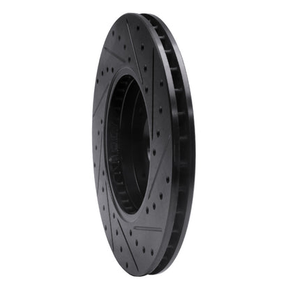 R1 Concepts R1 02-04 Ford Focus Front Left Drilled & Slotted Black Brake Rotor