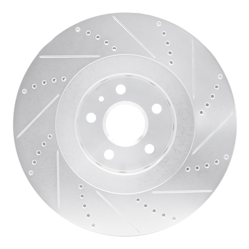 R1 Concepts R1 2009-2015 Cadillac CTS Front Left Drilled & Slotted Silver Brake Rotor