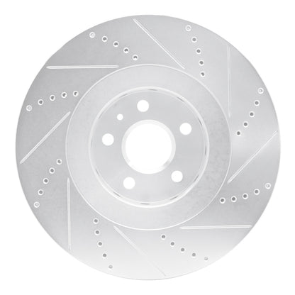 R1 Concepts R1 2009-2015 Cadillac CTS Front Left Drilled & Slotted Silver Brake Rotor