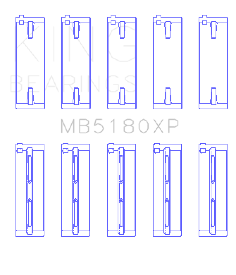 King Engine Bearings Renault F8Q/F7R/F8M (Size STD) Performance Main Bearing Set