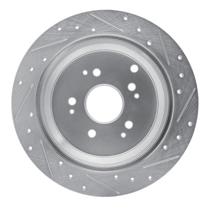R1 Concepts R1 02-04 Honda Odyssey Rear Left Drilled & Slotted Silver Brake Rotor