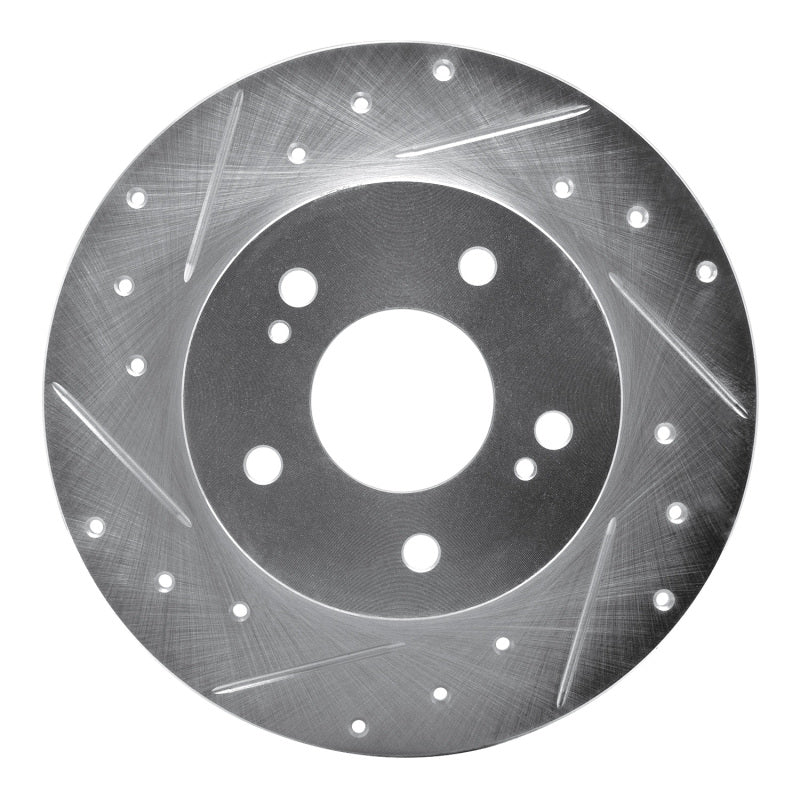 R1 Concepts R1 94-04 Infiniti I30 Rear Left Drilled & Slotted Silver Brake Rotor