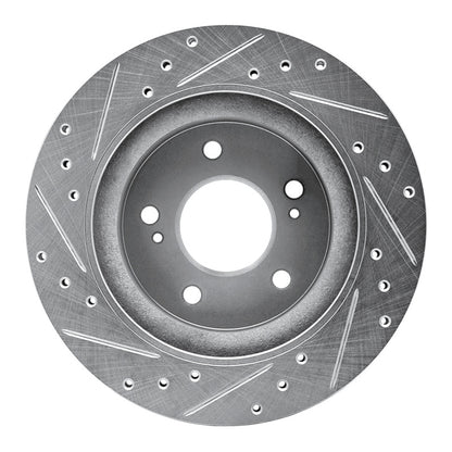 R1 Concepts R1 87-89 Nissan 300ZX Rear Right Drilled & Slotted Silver Brake Rotor
