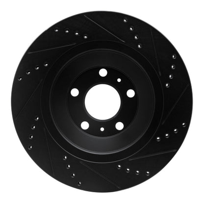 R1 Concepts R1 04-18 Audi S8 Rear Left Drilled & Slotted Black Brake Rotor