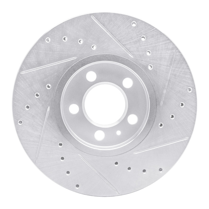 R1 Concepts R1 96-98 Volkswagen Jetta Sedan Front Left Drilled & Slotted Silver Brake Rotor