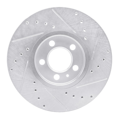R1 Concepts R1 96-98 Volkswagen Jetta Sedan Front Left Drilled & Slotted Silver Brake Rotor