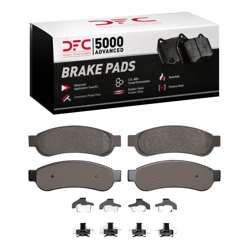 DFC 05-10 Ford F-350 Super Duty 2WD Rear 5000 Advanced Semi Metallic Brake Pads and Hardware Kit