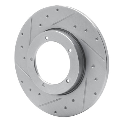 R1 Concepts R1 65-76 Porsche 911 Front Left Drilled & Slotted Silver Brake Rotor