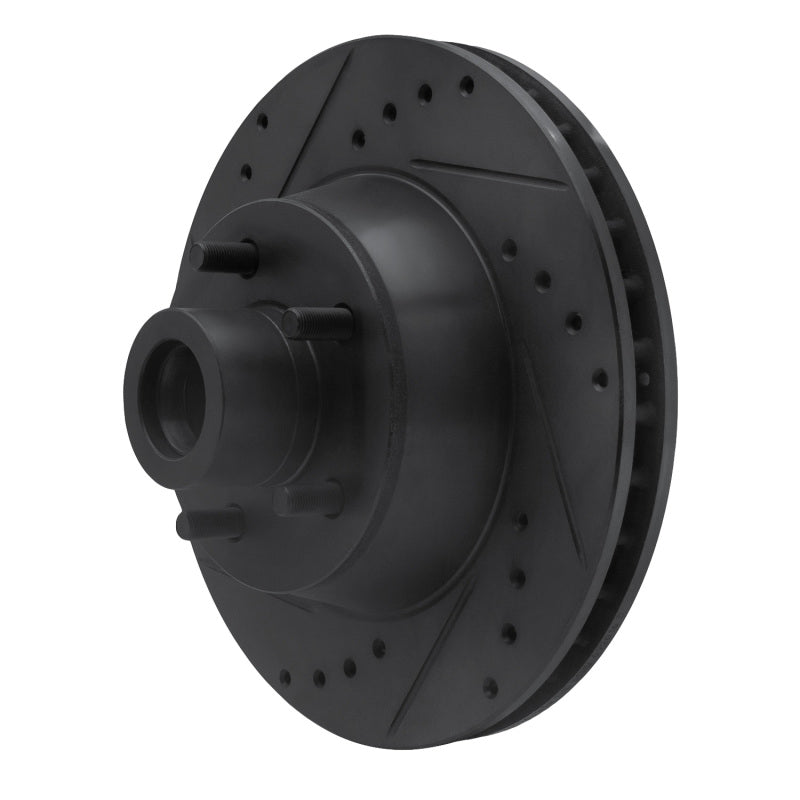 R1 Concepts R1 71-81 Chrysler Newport Front Left Drilled & Slotted Black Brake Rotor