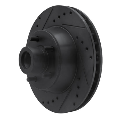 R1 Concepts R1 71-81 Chrysler Newport Front Left Drilled & Slotted Black Brake Rotor