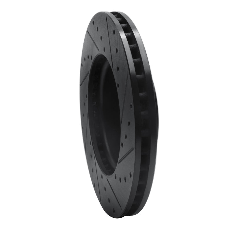 R1 Concepts R1 14-20 Cadillac CTS Front Left Drilled & Slotted Black Brake Rotor
