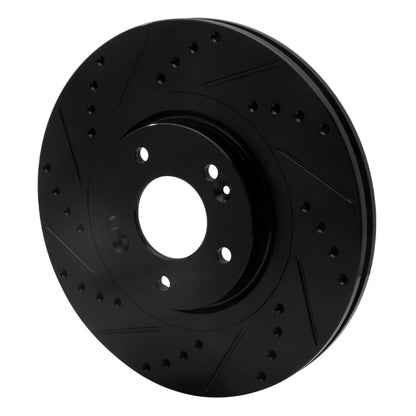 R1 Concepts R1 13-20 Hyundai Santa Fe Sport Front Left Drilled & Slotted Black Brake Rotor