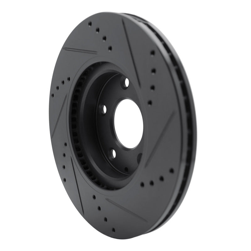R1 Concepts R1 19-25 Mazda CX-30 Front Left Drilled & Slotted Black Brake Rotor