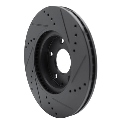 R1 Concepts R1 19-25 Mazda CX-30 Front Left Drilled & Slotted Black Brake Rotor