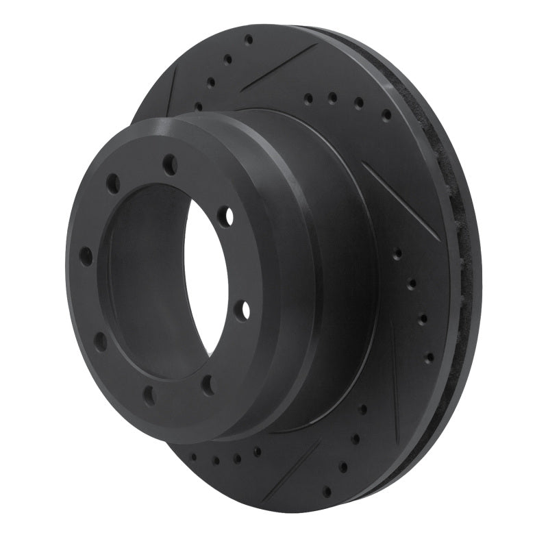 R1 Concepts R1 05-12 Ford F-350 Super Duty 4WD Rear Left Drilled & Slotted Black Brake Rotor