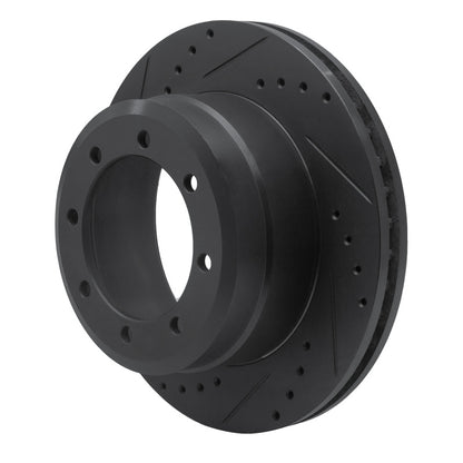 R1 Concepts R1 05-12 Ford F-350 Super Duty 4WD Rear Left Drilled & Slotted Black Brake Rotor
