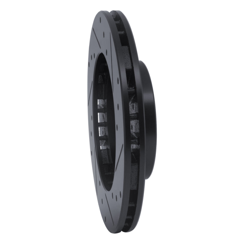 R1 Concepts R1 87-92 Geo Prizm Front Left Drilled & Slotted Black Brake Rotor