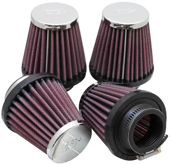 K&N Engineering K&N Universal Oval Chrome Filter 1 9/16 in. Flange 3 in. Base 2 inch Top 3 in. Height (4 Per Box)
