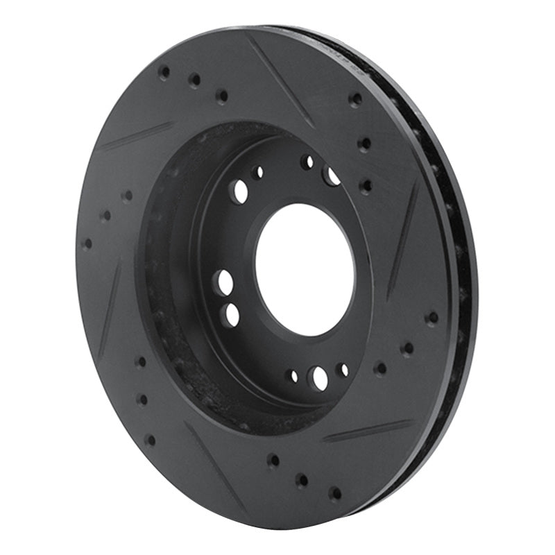 R1 Concepts R1 90-05 Chrysler SEBRING Front Left Drilled & Slotted Black Brake Rotor