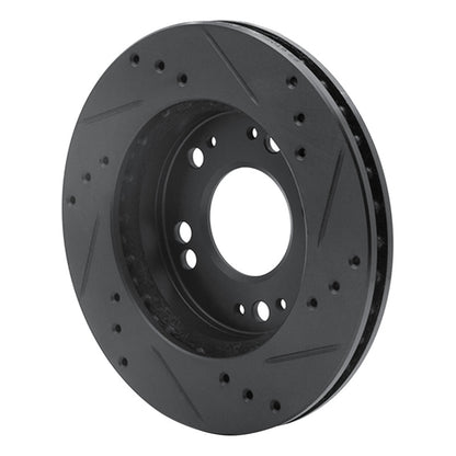 R1 Concepts R1 90-05 Chrysler SEBRING Front Left Drilled & Slotted Black Brake Rotor
