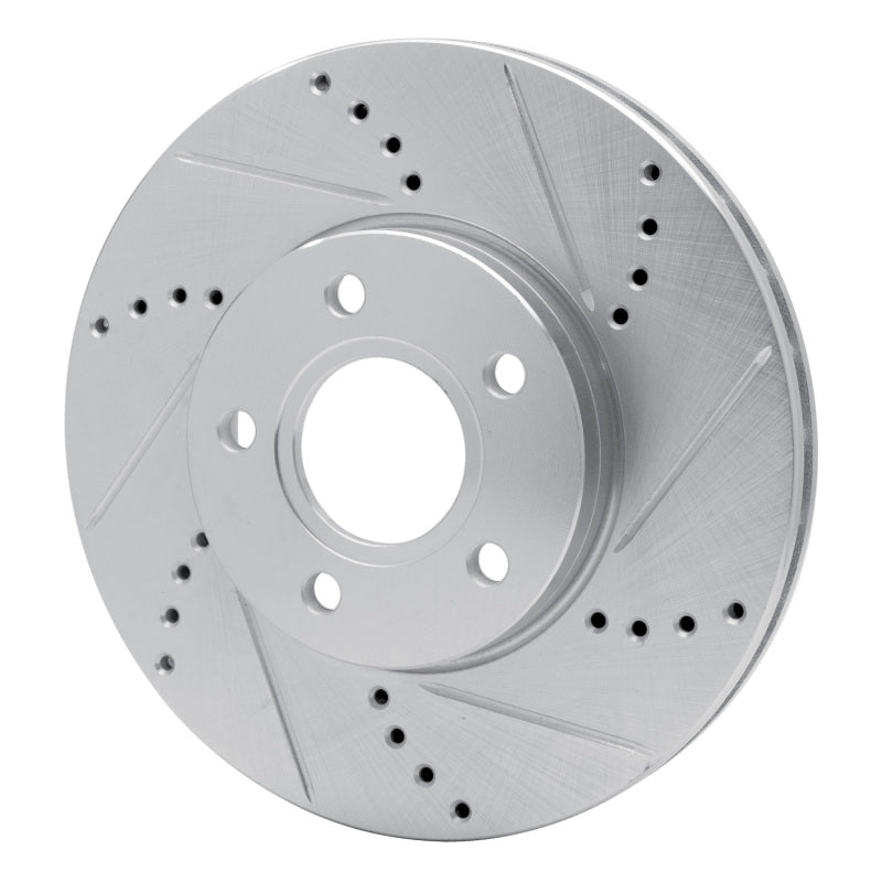 R1 Concepts R1 12-18 Ford C-MAX Front Right Drilled & Slotted Silver Brake Rotor