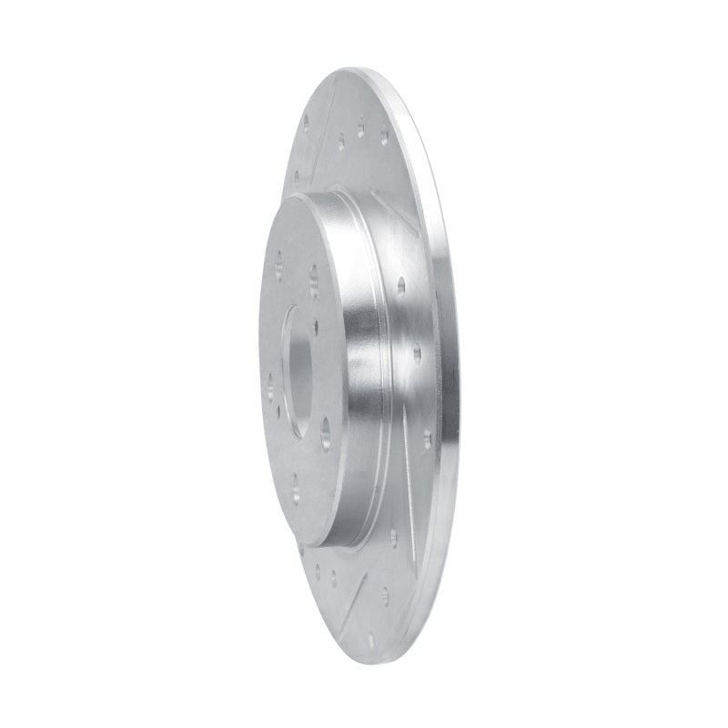 R1 Concepts R1 08-18 Pontiac Vibe Rear Left Drilled & Slotted Silver Brake Rotor