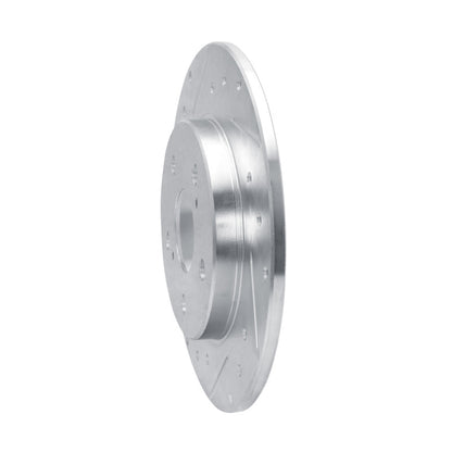 R1 Concepts R1 08-18 Pontiac Vibe Rear Left Drilled & Slotted Silver Brake Rotor