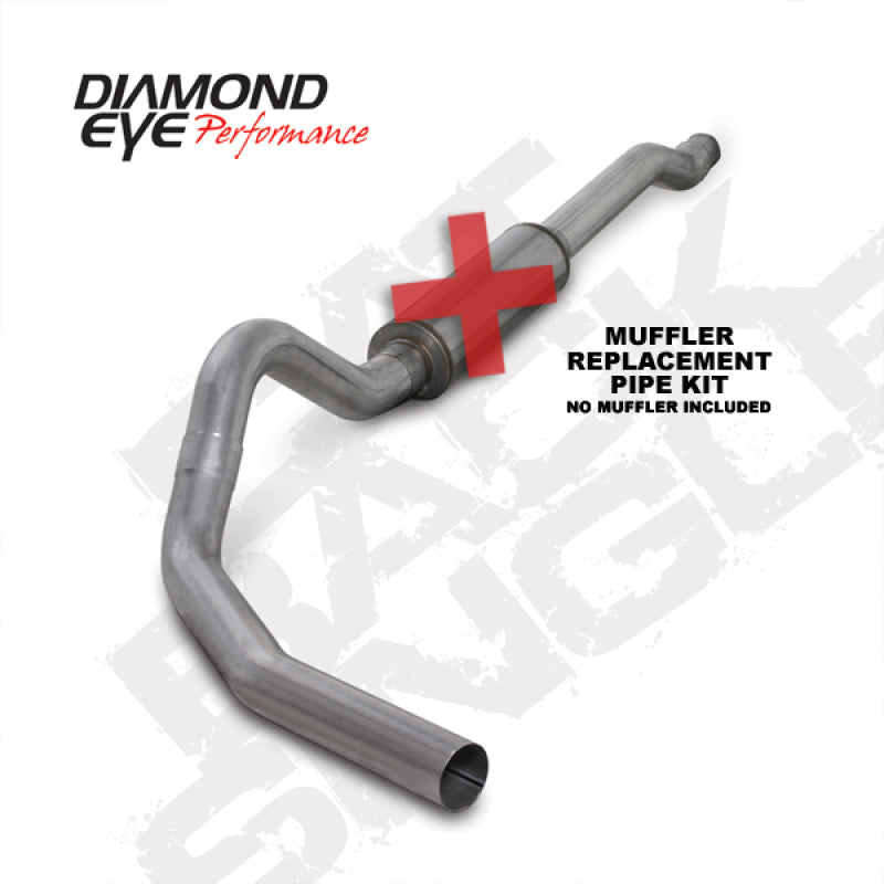Diamond Eye Performance Diamond Eye KIT 4in Catback MFLR RPLCMENT PIPE SGL AL: 03-07 FORD 6.0L F250/F350 (Extended Cab Only)
