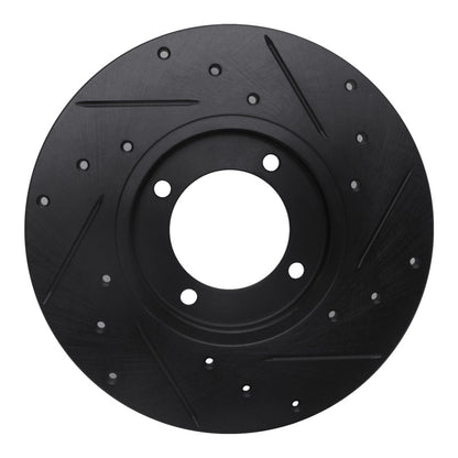 R1 Concepts R1 79-81 Toyota Celica Front Left Drilled & Slotted Black Brake Rotor