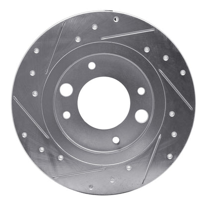 R1 Concepts R1 71-89 Peugeot 504 Rear Right Drilled & Slotted Silver Brake Rotor