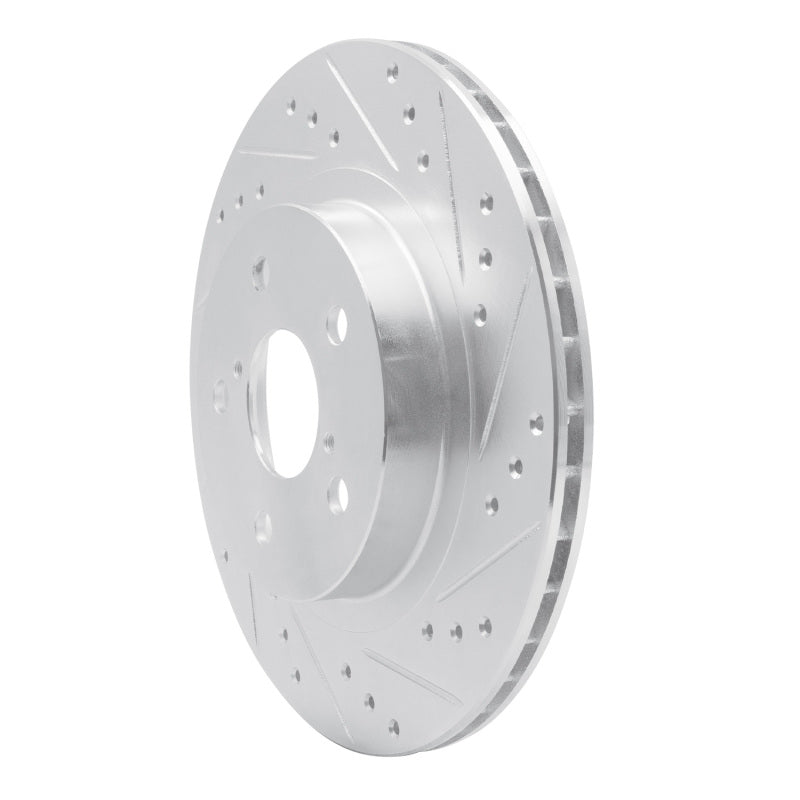 R1 Concepts R1 96-03 Toyota RAV4 Front Right Drilled & Slotted Silver Brake Rotor